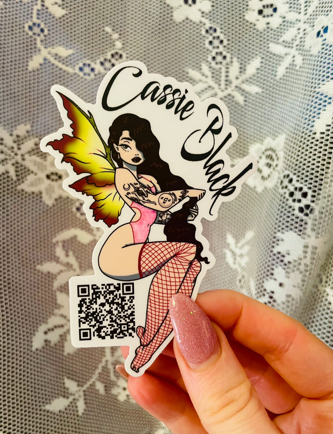 Cassie Black Sticker
